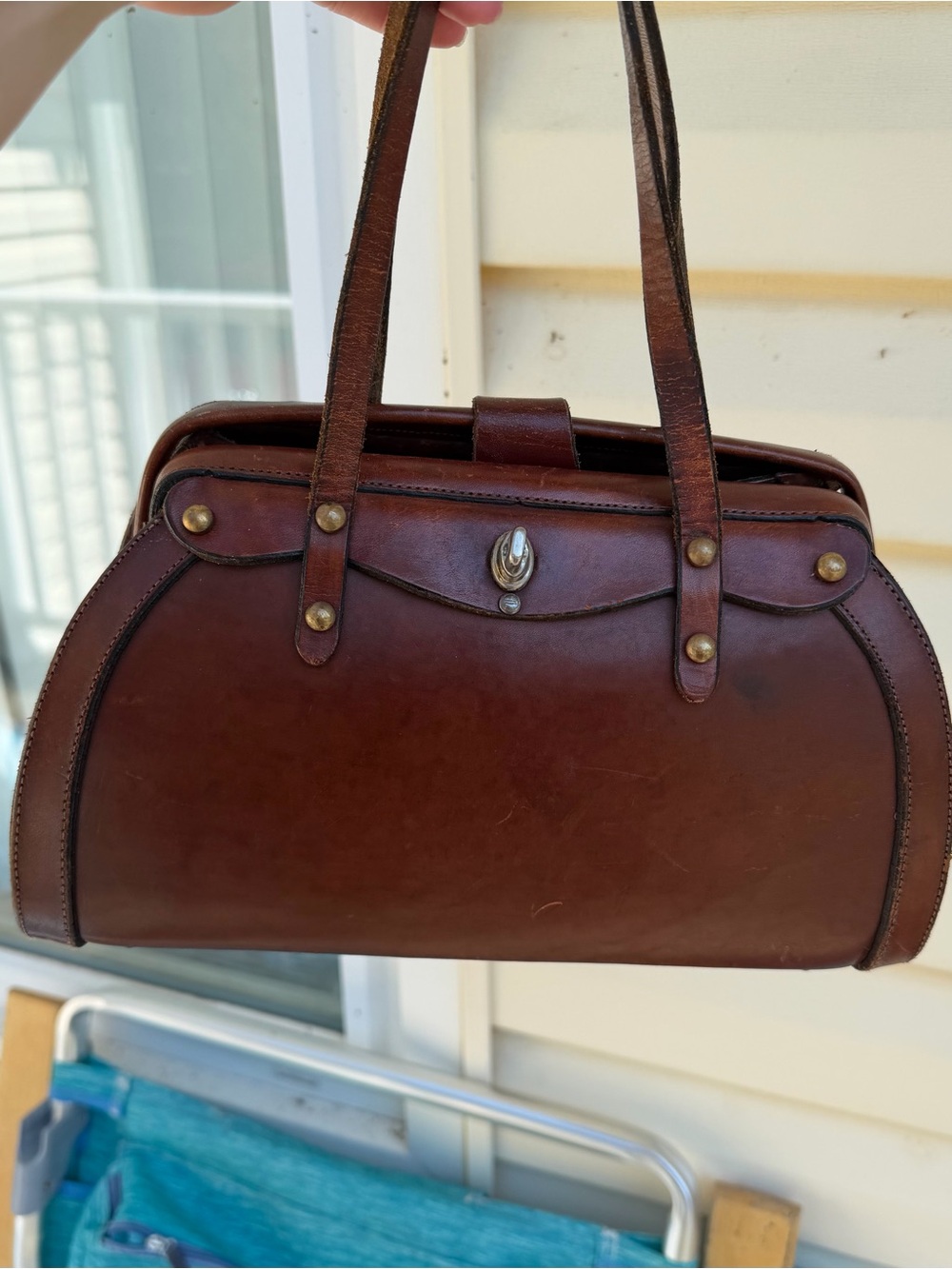 👜✨🤎 Rare Authentic Vintage 1970 John Romain Brown Leather Doctor Handbag 🤎✨👜 - Picture 9 of 16